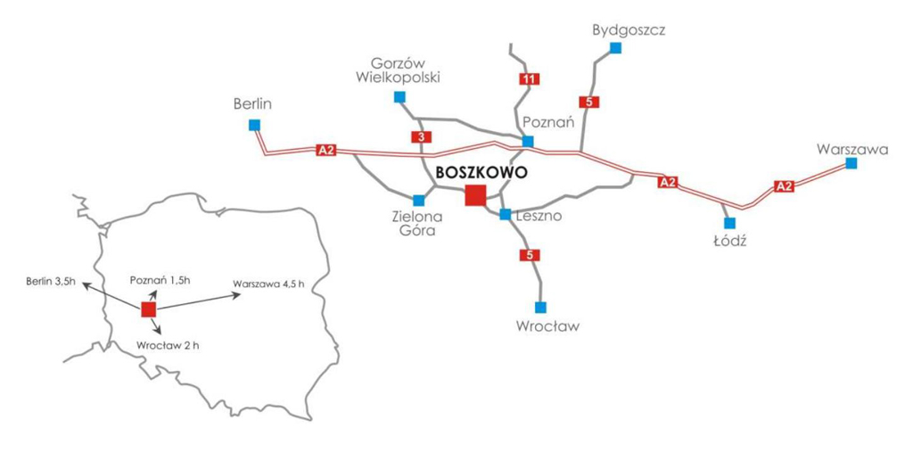Mapa dojazdu - Boszkowo